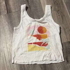 Billabong White Tank Top with Sunset Graphic